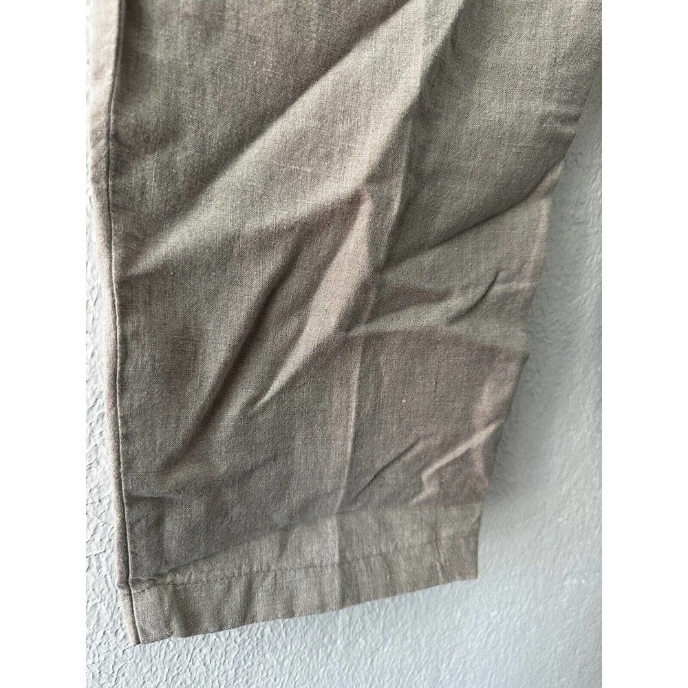 EILEEN FISHER 100% Organic Linen Pants Natural Beige Relaxed Side Zip Women XL - Picture 6 of 12